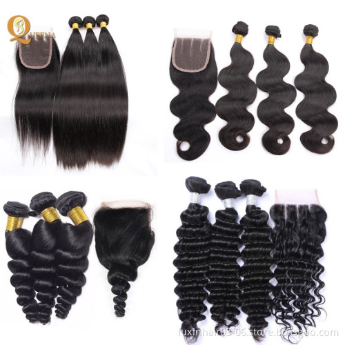 12a 100% Raw Brazilian Human Hair Bundles with HD Lace Frontal Closure Mink Cuticle Aligned Virgin Hair Weave Extensions Vendors